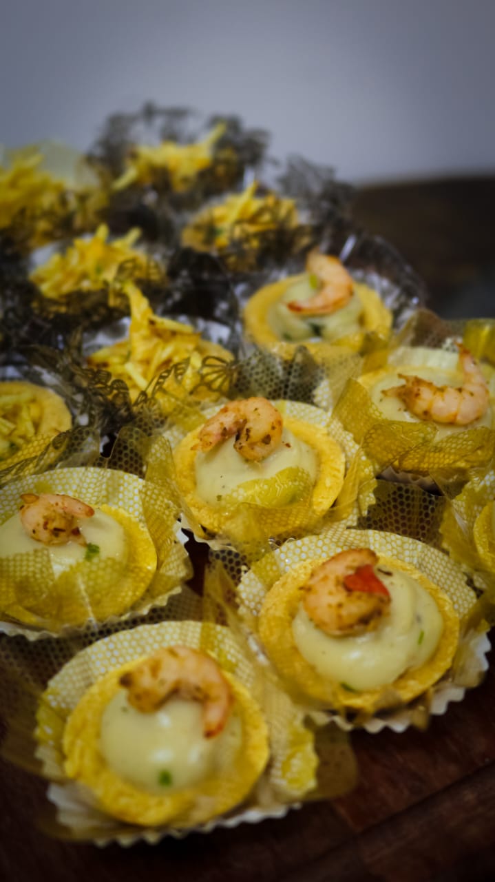 Mini tarteletes com camarão